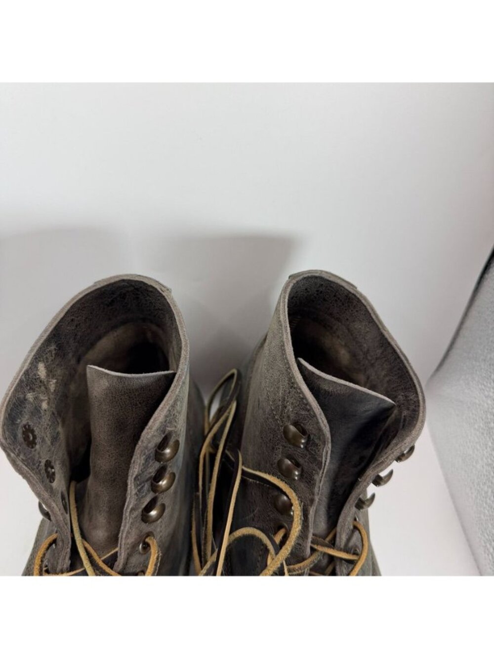 Parkhurst Mens Lace-Up Leather Kudu Boots Vibram Sole Size 12.5 Made In Portugal - Picture 3 of 8